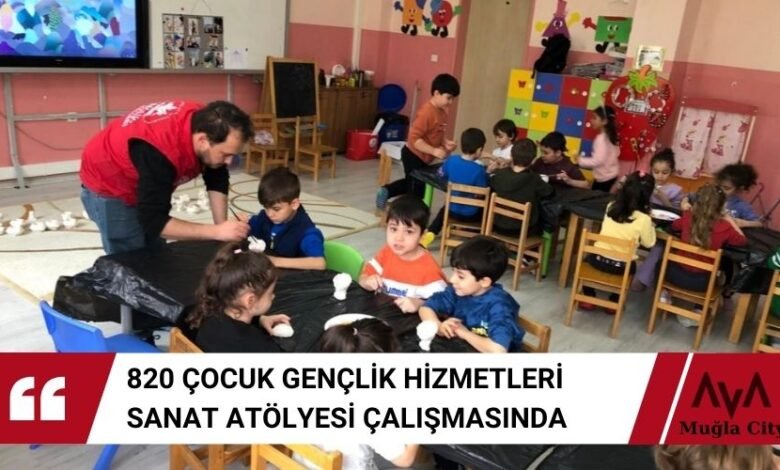 820 Çocuk Gençlik Hizmetleri Sanat Atölyesi Çalışmasında