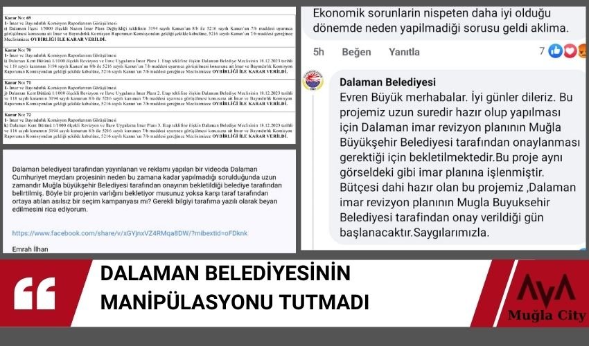 Akpartili Dalaman Belediyesi Büyükşehir Tarafından Yalanlandı