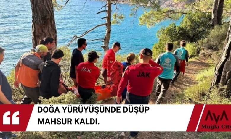 Doğa Yürüyüşü Yapmak İsterken Düştüğü Yerde Mahsur Kaldı