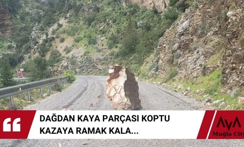 Faralya'da Kaya Parçası Yola Düştü