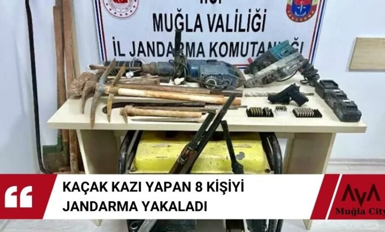 Kaçak Kazı Çalışması Yapan 8 Kişi Gözaltına Alındı