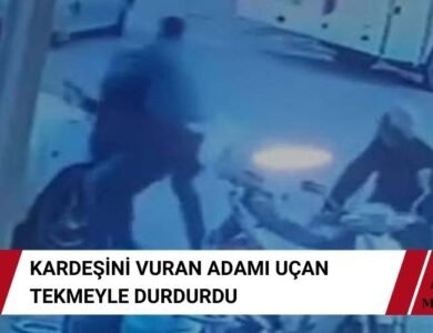 Kardeşini Vuran Husumetlisini Uçan Tekmeyle Durdurdu