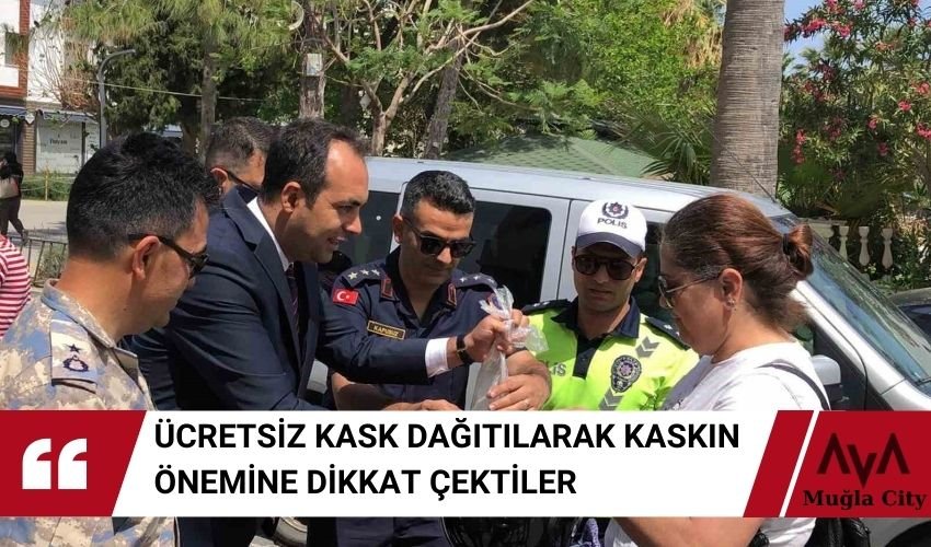 Kaskı Olmayan Sürücülere Ücretsiz Kask Dağıtıldı