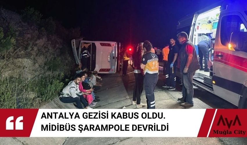 Öğrencileri Taşıyan Midibüs Şarampole Devrildi