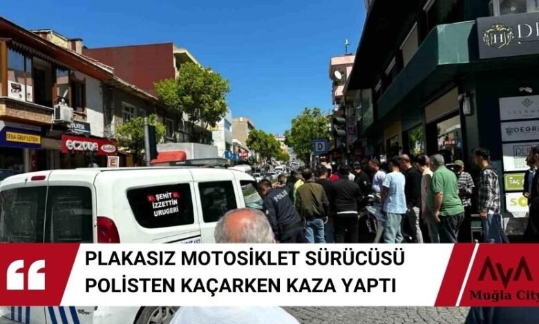 Plakasız Motosiklet Sürücüsü Polisten Kaçarken Kaza Yaptı