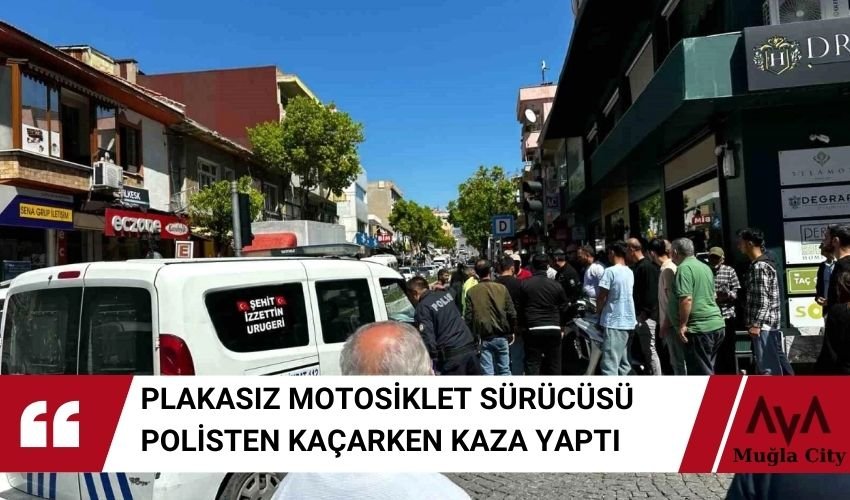 Plakasız Motosiklet Sürücüsü Polisten Kaçarken Kaza Yaptı