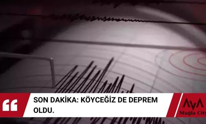 Son Dakika Köyceğiz 'de Deprem